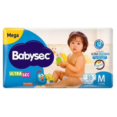 Fralda Babysec Galinha Pintadinha Ultrasec Mega M 38 Unidade