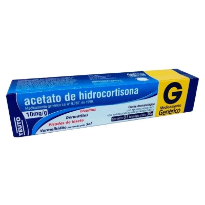 Acetato de Hidrocortisona 10mg/g Creme Dermatológico 30g Genérico Teuto 