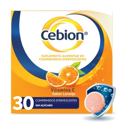 Vitamina C Efervescente Cebion 1g Laranja Sem Açúcar 30 Comprimidos
