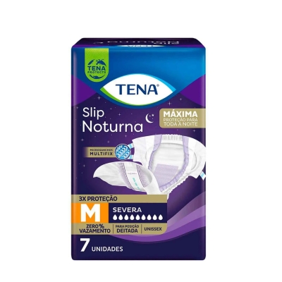 Fralda Geriátrica Unissex Tena Slip Noturna M Absorção Intensa 7 unidades