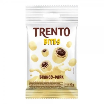 Wafer Trento Branco Dark - Pacote com 40G