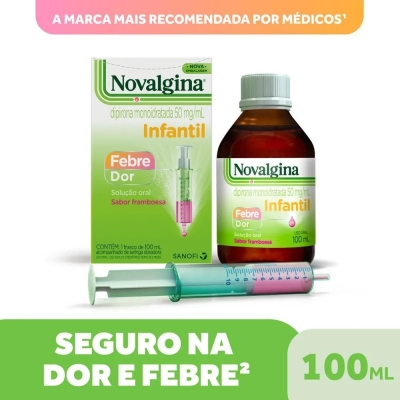 Novalgina Infantil Dipirona 50mg/ml Solução Oral 100ml + Seringa Dosadora
