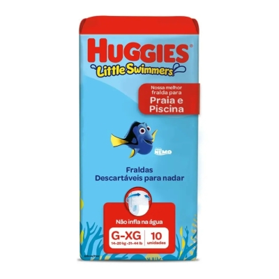 Fralda Huggies Little Swimmers Praia e Piscina G/XG 10 Unidades