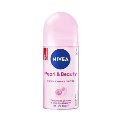 Desodorante Antitranspirante Roll-On Nivea Pearl & Beauty Feminino 48h Sem Álcool 50ml