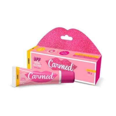 Carmed labial pda 10gr bff rosa glitter