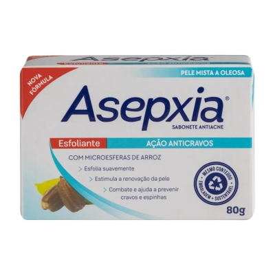 Sabonete Facial em Barra Asepxia Esfoliante Antiacne 80g