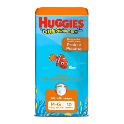 Fralda Huggies Little Swimmers Praia e Piscina M/G 10 Unidades