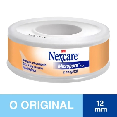 Fita Micropore Nexcare O Original Bege com 1 rolo de 12mmx4,5m