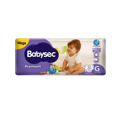 Fralda Babysec Galinha Pintadinha Premium Mega G 26 Unidades 
