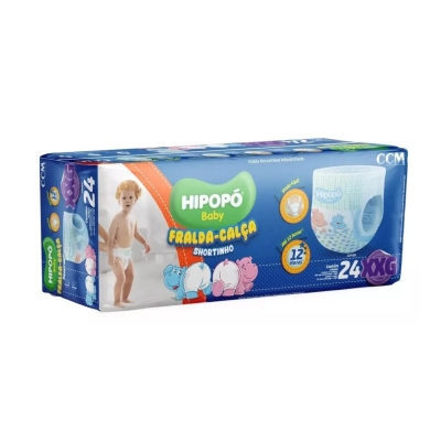 Fralda Hipopo Baby Shortinho XXG 24 Unidades