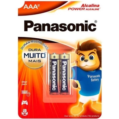 Pilha Alcalina AAA Panasonic Power Alkaline 1,5V Palito 2 Unidades 