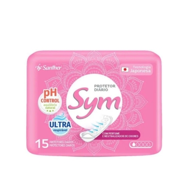 Absorvente Sym Protetor Diário sem Aba Com Perfume 15 Unidades