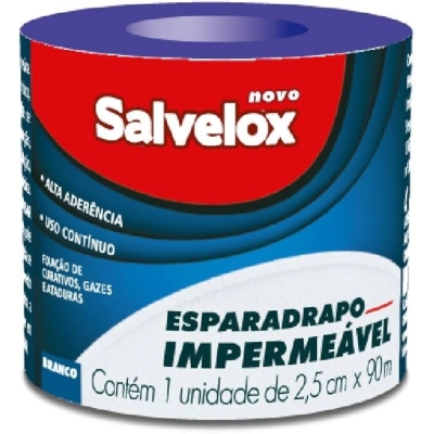 Esparadrapo Salvelox Impermeável Branco 2,5cm X 0,90m