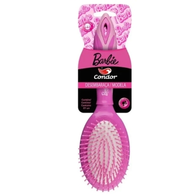 Escova Condor Cabelo Barbie Oval Rosa 65 Anos