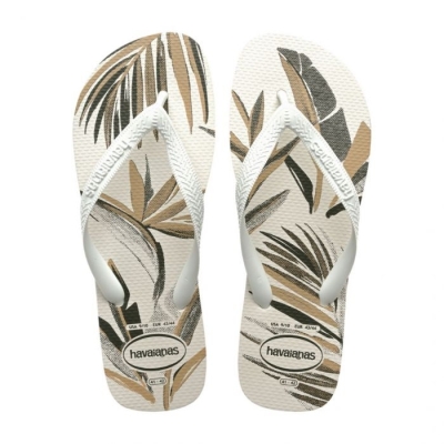 Sandália Havaianas Aloha Branco/Branco/Verde Olive 39/40 Folhas 1 Par