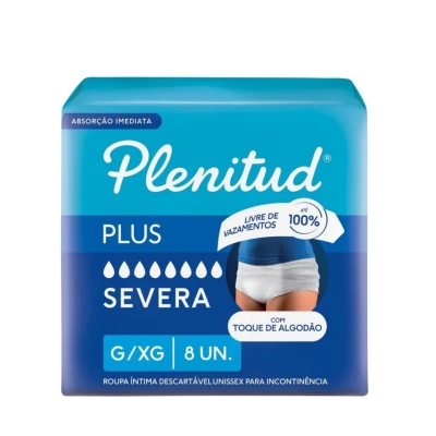 Roupa Íntima Plenitud Plus para Incontinência G/XG 8 Unidades