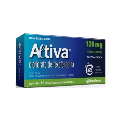 Antialérgico Altiva Cloridrato de Fexofenadina 120mg 10 Comprimidos