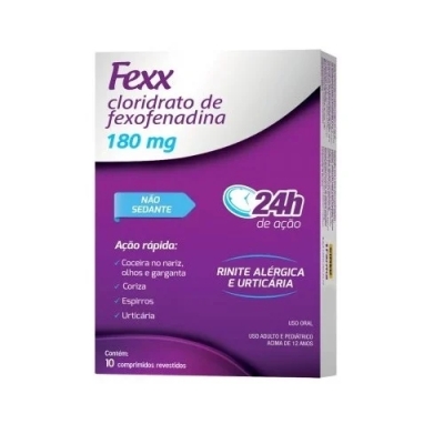 Antialérgico Fexx Cloridrato de Fexofenadina 180mg 10 Comprimidos 