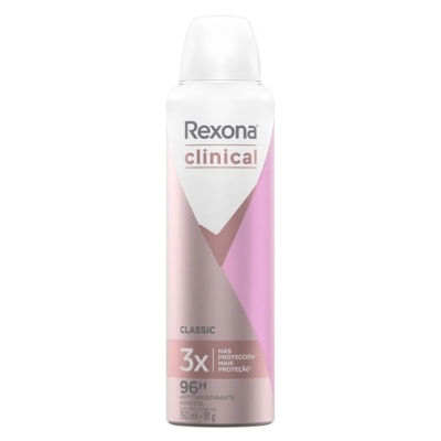 Desod rexona aero clinical 150ml fem classico 