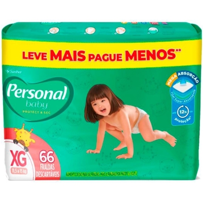 Fralda Personal Baby Giga XG66 Unidades 