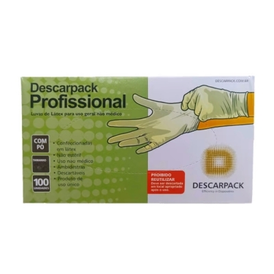 Luva procedimento descarpack latex p 100