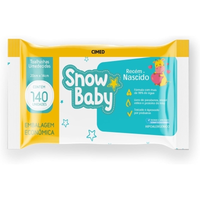Toalhinhas Umedecidas Recém-Nascido 140 Unidades - Snow Baby