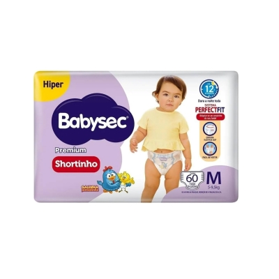 Fralda Shortinho Babysec Premium Hiper M 60 Unidades 