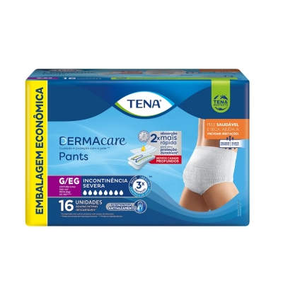 Roupa Íntima Descartável Tena Pants Dermacare Unissex G/EG 16 unidades
