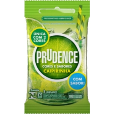 Preservativo Prudence Cores e Sabores Caipirinha 3 Unidades