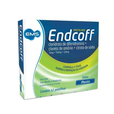 Endcoff 5mg + 50mg + 10mg Sabor Menta 12 Pastilhas