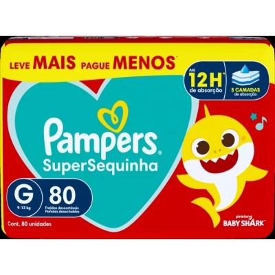 Fralda Pampers Super Sequinha G 80 Unidades 