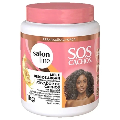 Ativador de Cachos Salon Line Sos Cachos Mel e Óleo de Argan 1Kg
