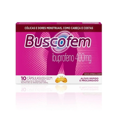 Buscofem Ibuprofeno 400mg 10 Cápsulas