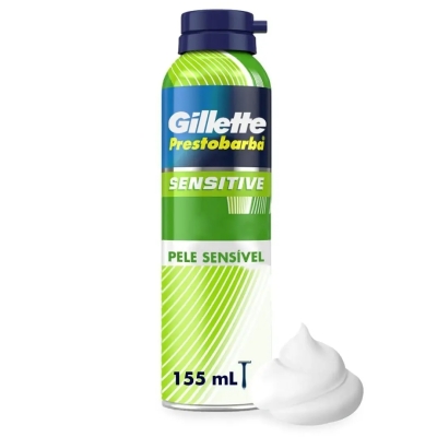 Espuma de Barbear Gillette Prestobarba Sensitive Pele Sensível 150g