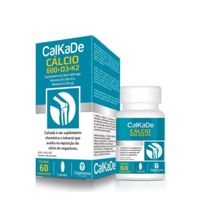 Calkade Cálcio 600mg+d3+k2 60 Comprimidos Catarinense
